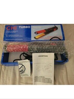 CHI Farouk Turbo Regular 1" Ceramic Flat Iron Hair Straightener Curl GF1538 NEW